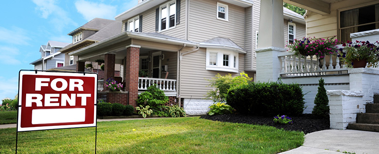 Vinyl siding house with sigh for rent